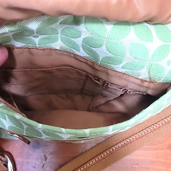 FOSSIL MARLOW CAMERA STYLE GREEN SIGNATURE CROSSBODY TOTE SHOULDER MEDIUM BAG - Picture 6 of 16